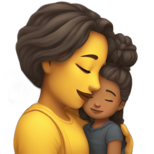A TOK emoji of a yellow girl kisses yellow  girl