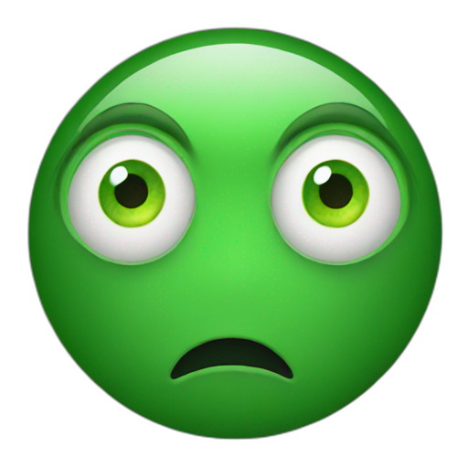 A TOK emoji of a scary green eye