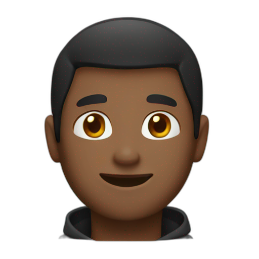 A TOK emoji of a brown guy , black hoodie, waving hand