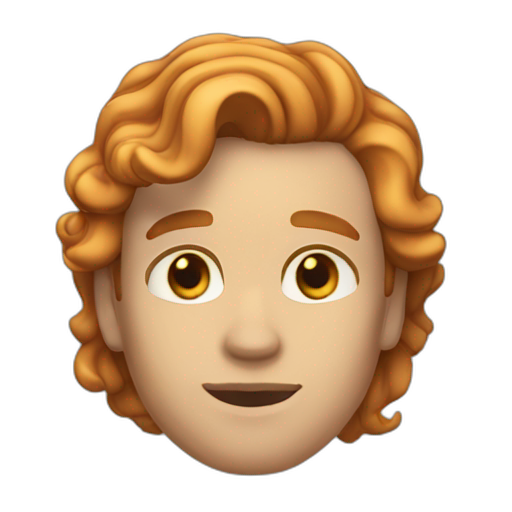 A TOK emoji of a white male, 25 years old, gingerish hair, wavy hair, earrings, hair shorter on sides
