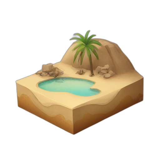 A TOK emoji of a desert oasis