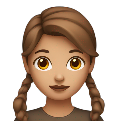 A TOK emoji of a brown hair girl