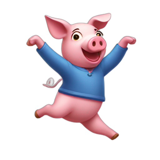 A TOK emoji of a dancing pig