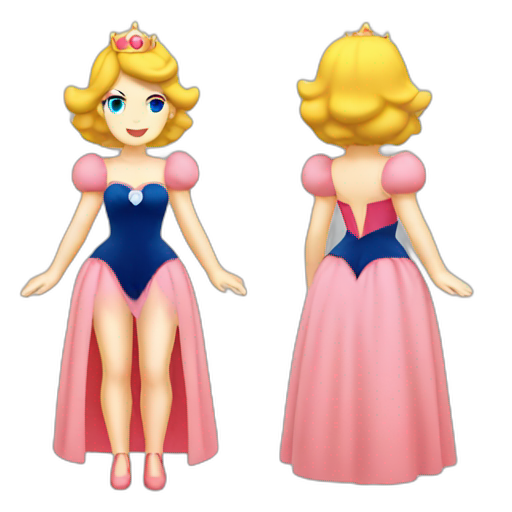 A TOK emoji of a taylor swift dressed up like princess peach full body