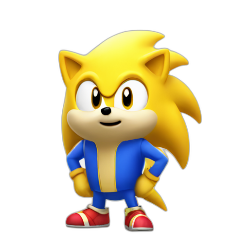 A TOK emoji of a yellow sonic hedgehog