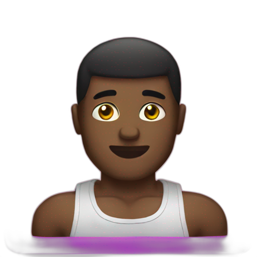 A TOK emoji of a muscular black guy