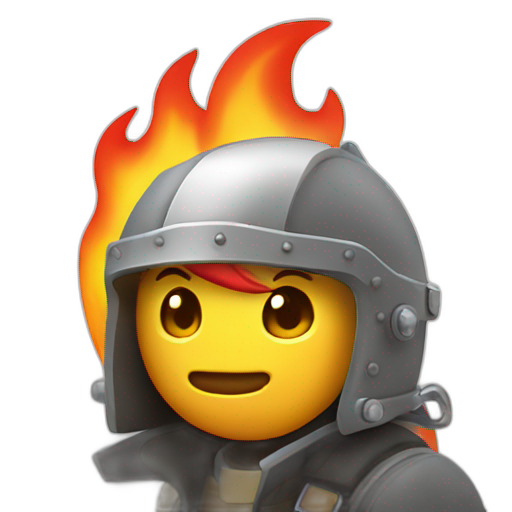 A TOK emoji of a hot rivets with flames