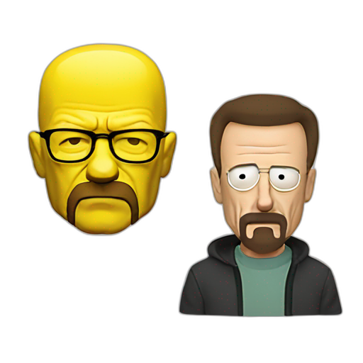 A TOK emoji of a walter white depressed with bart simpson