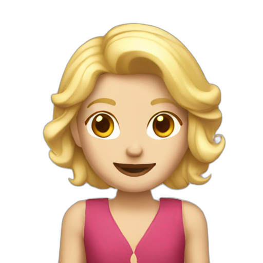 A TOK emoji of a blonde châtain