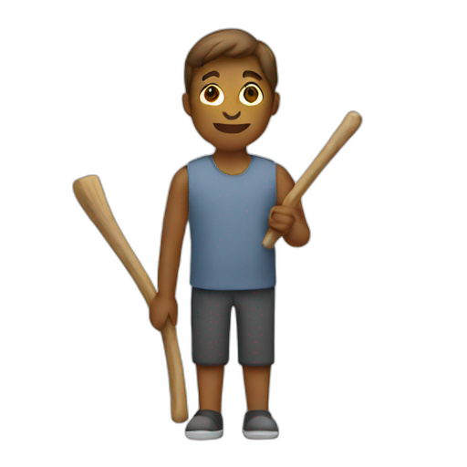 A TOK emoji of a person holding stick