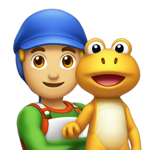 A TOK emoji of a team umizoomi with face toad from super mario