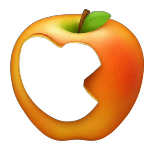 A TOK emoji of a orange apple