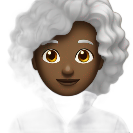 A TOK emoji of a black boy and white wavy hair brunette girl