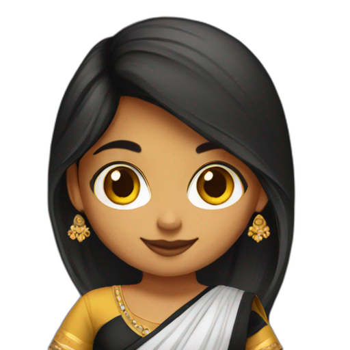 A TOK emoji of a desi girl with a black sharara